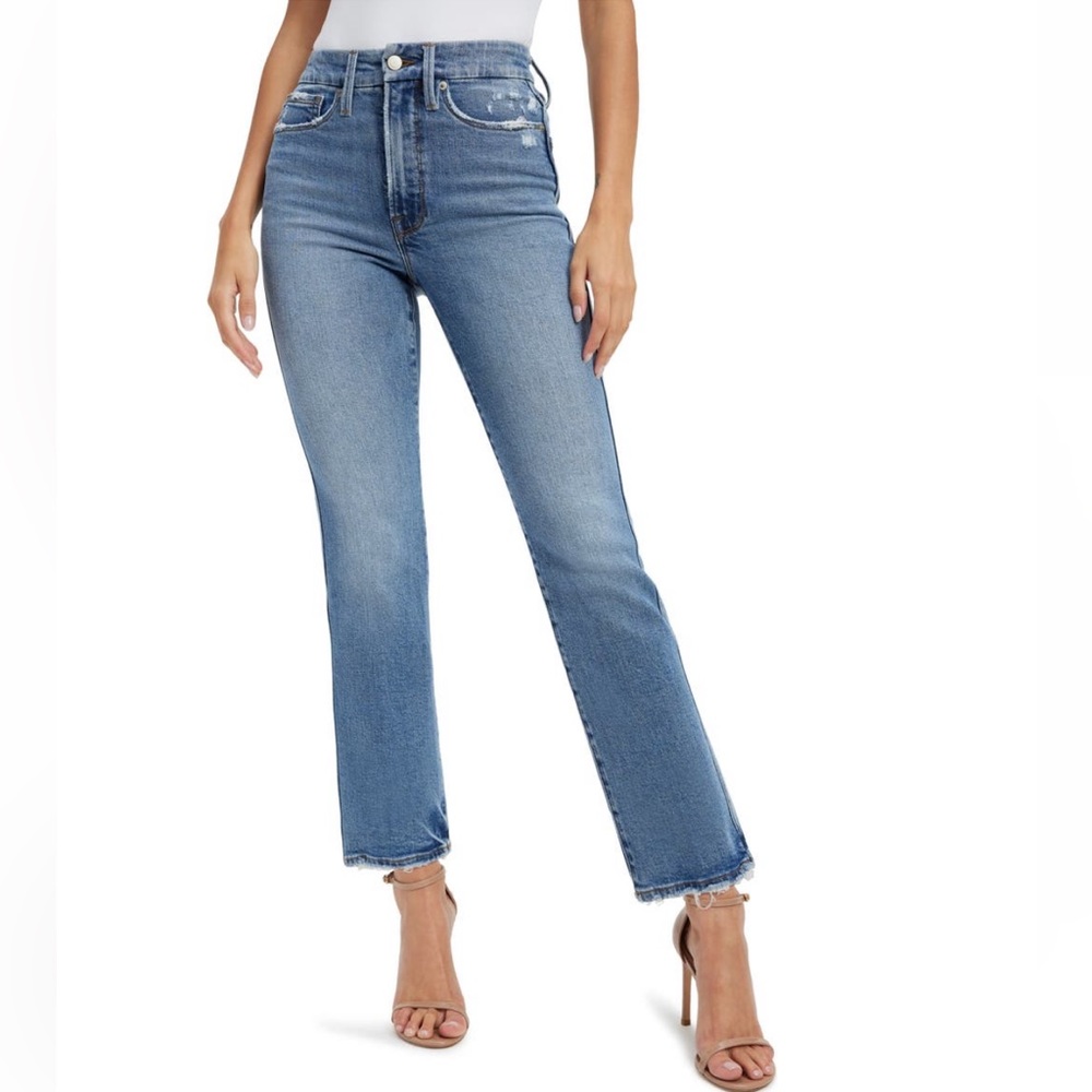 NWT Good American Hight Waist Straight Leg Jeans